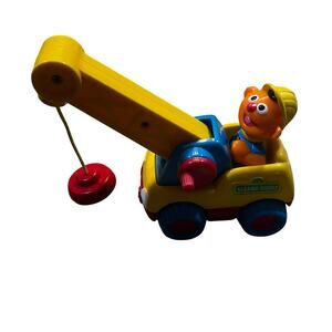Vintage 1990 Sesame Street Ernie Construction Vehicle Truck Boom Crane Tyco